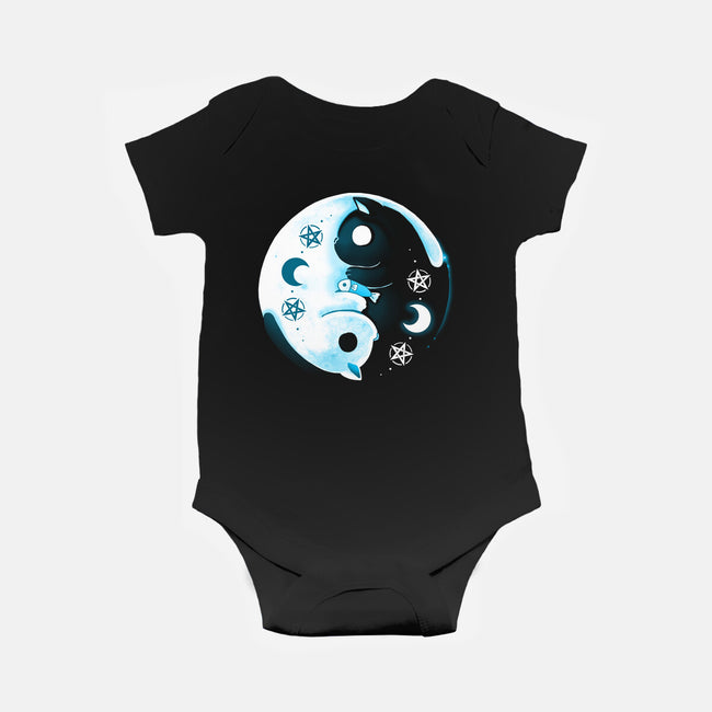 Yin Yang Moon Cats-baby basic onesie-Vallina84