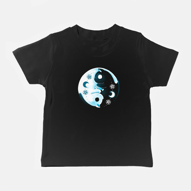 Yin Yang Moon Cats-baby basic tee-Vallina84