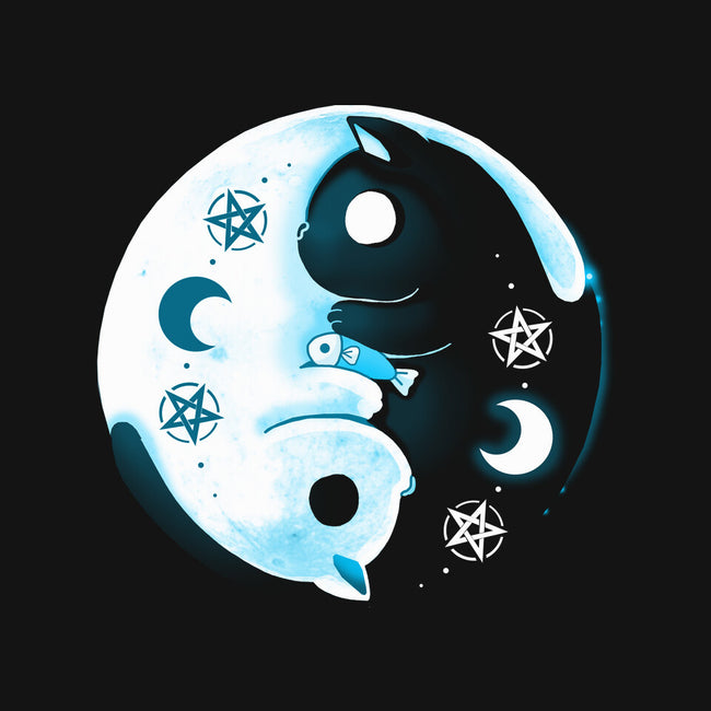 Yin Yang Moon Cats-womens basic tee-Vallina84
