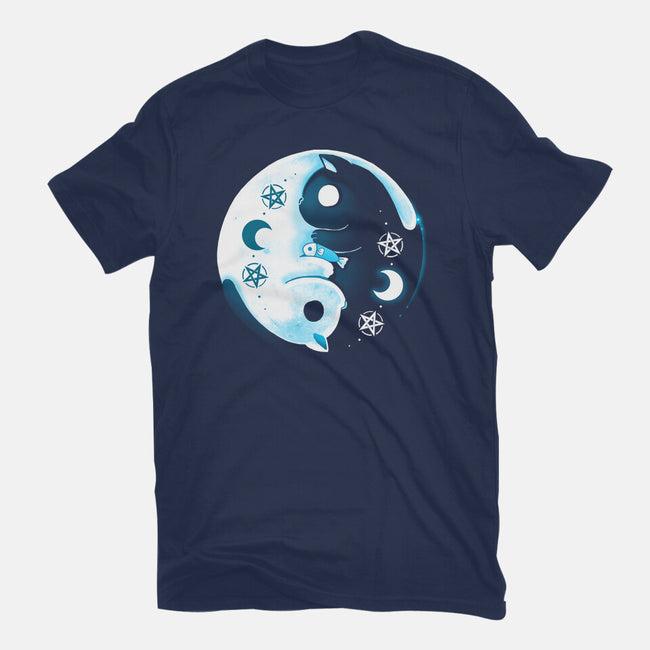 Yin Yang Moon Cats-unisex basic tee-Vallina84