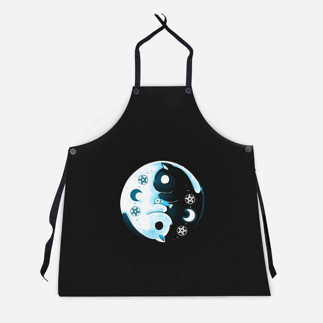 Yin Yang Moon Cats-unisex kitchen apron-Vallina84