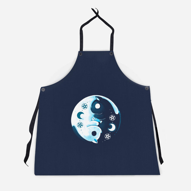 Yin Yang Moon Cats-unisex kitchen apron-Vallina84