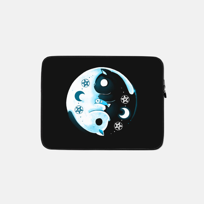 Yin Yang Moon Cats-none zippered laptop sleeve-Vallina84