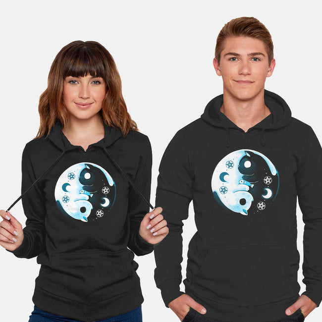Yin Yang Moon Cats-unisex pullover sweatshirt-Vallina84