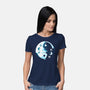 Yin Yang Moon Cats-womens basic tee-Vallina84