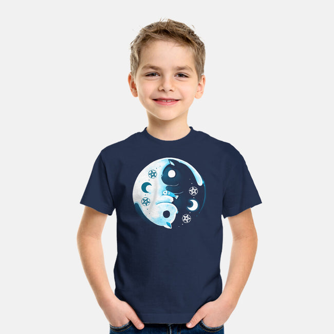 Yin Yang Moon Cats-youth basic tee-Vallina84