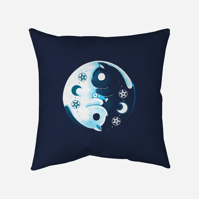 Yin Yang Moon Cats-none removable cover w insert throw pillow-Vallina84