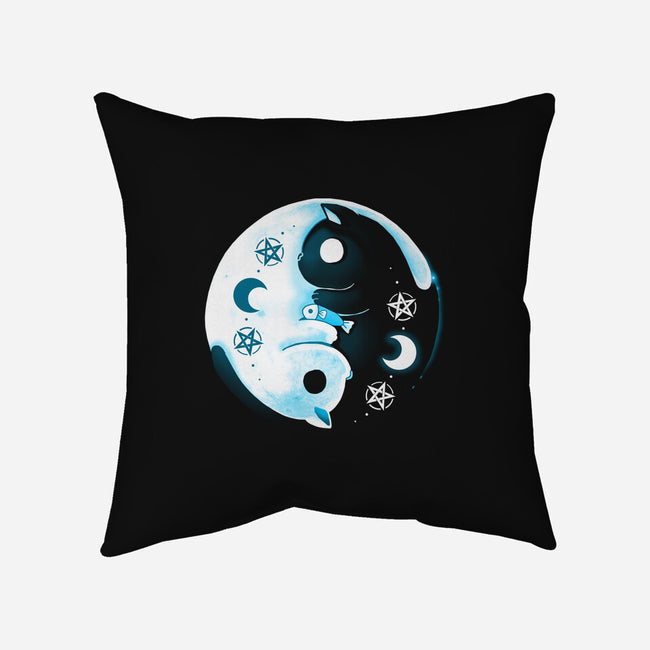 Yin Yang Moon Cats-none removable cover throw pillow-Vallina84