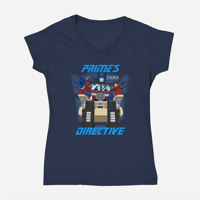 Prime's Directive-womens v-neck tee-SeamusAran