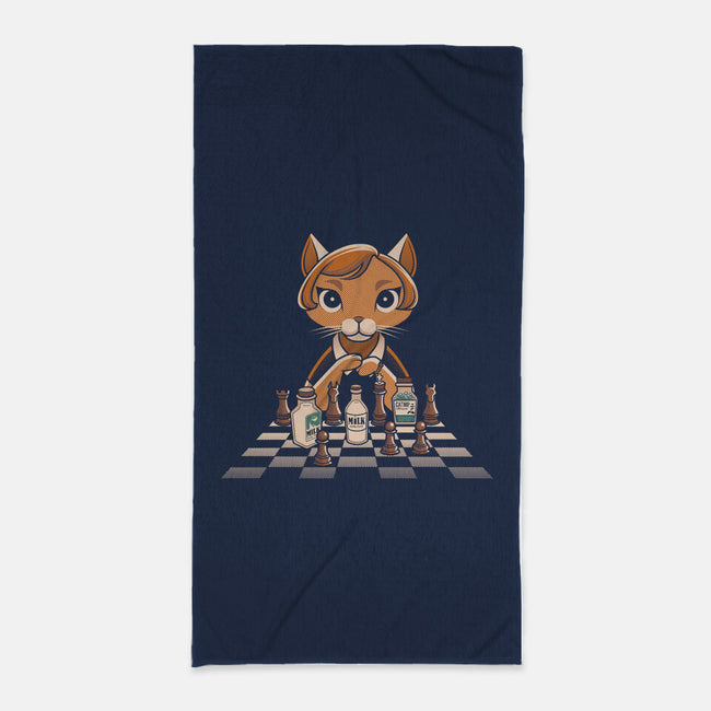 The Cat's Gambit-none beach towel-tobefonseca