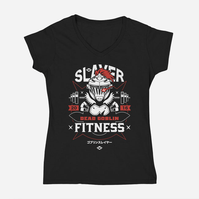 Dead Goblin Fitness-womens v-neck tee-Logozaste