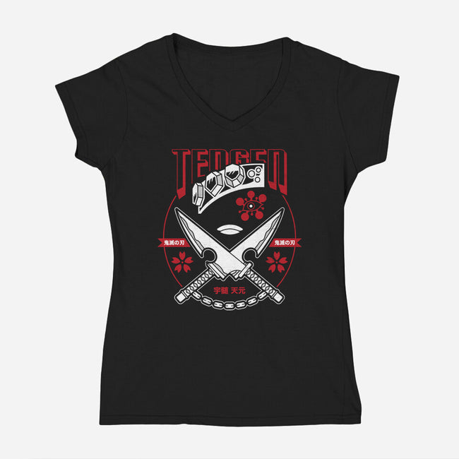 Tengen Uzui-womens v-neck tee-Logozaste