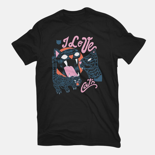 I Love Cats Vintage-womens fitted tee-tobefonseca