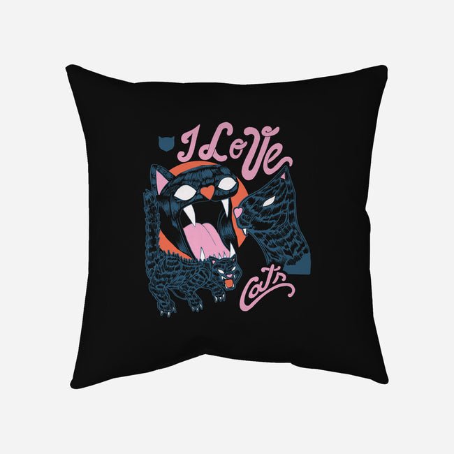 I Love Cats Vintage-none removable cover w insert throw pillow-tobefonseca
