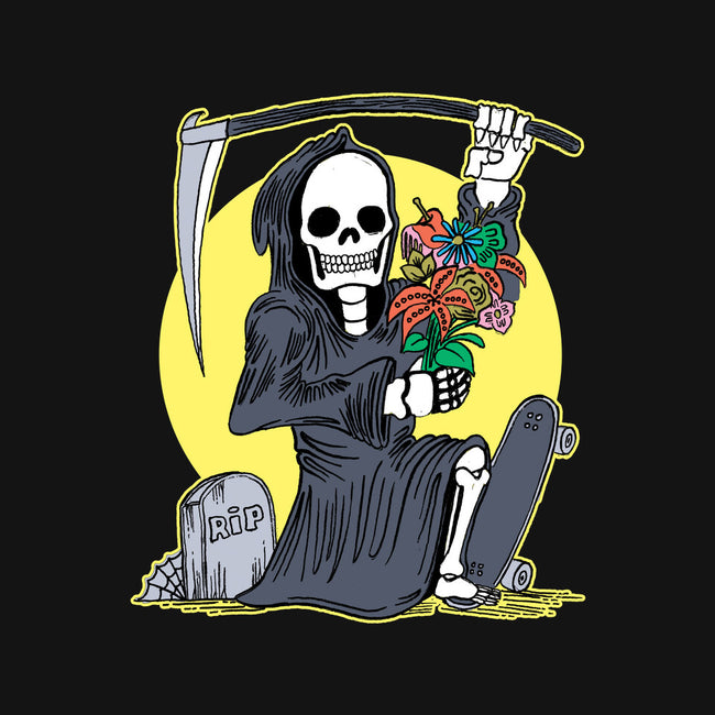 Death Holding Flowers-none removable cover w insert throw pillow-tobefonseca