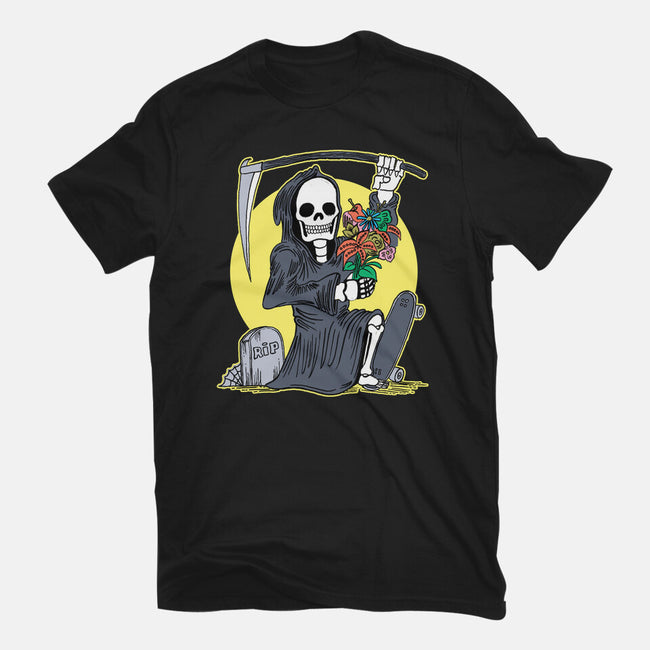 Death Holding Flowers-unisex basic tee-tobefonseca