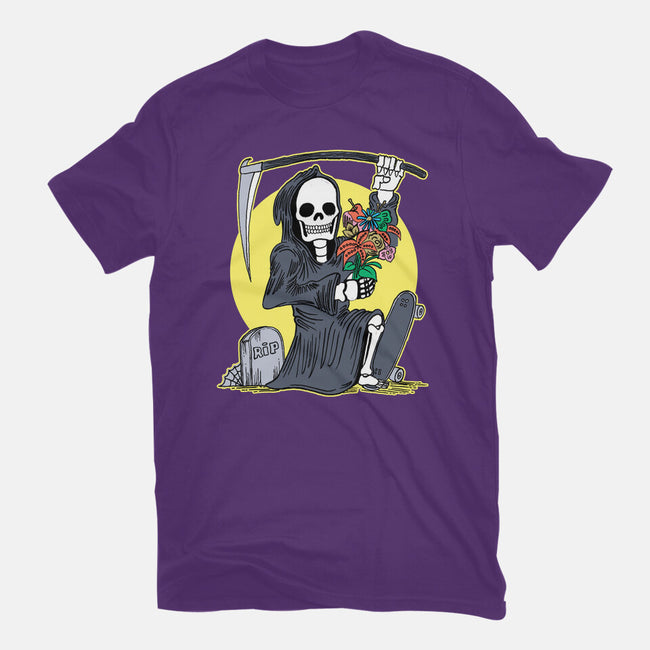 Death Holding Flowers-womens fitted tee-tobefonseca