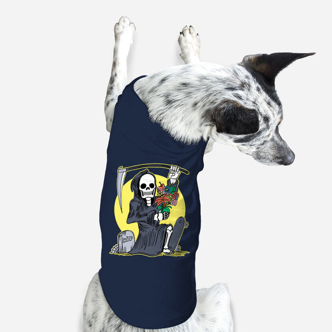 Death Holding Flowers-dog basic pet tank-tobefonseca