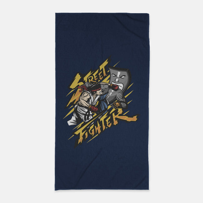 Street Fighter-none beach towel-ShirtGoblin