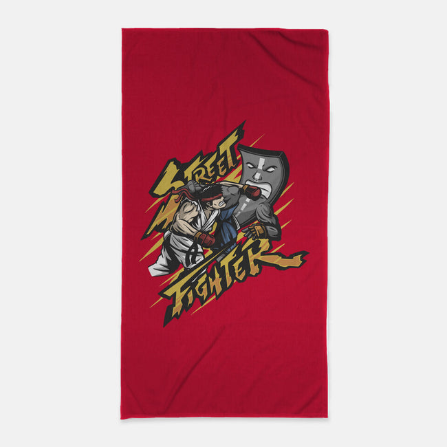 Street Fighter-none beach towel-ShirtGoblin