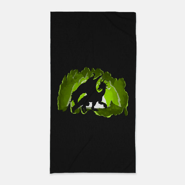 Dragon In The Cave-none beach towel-Nickbeta Designs