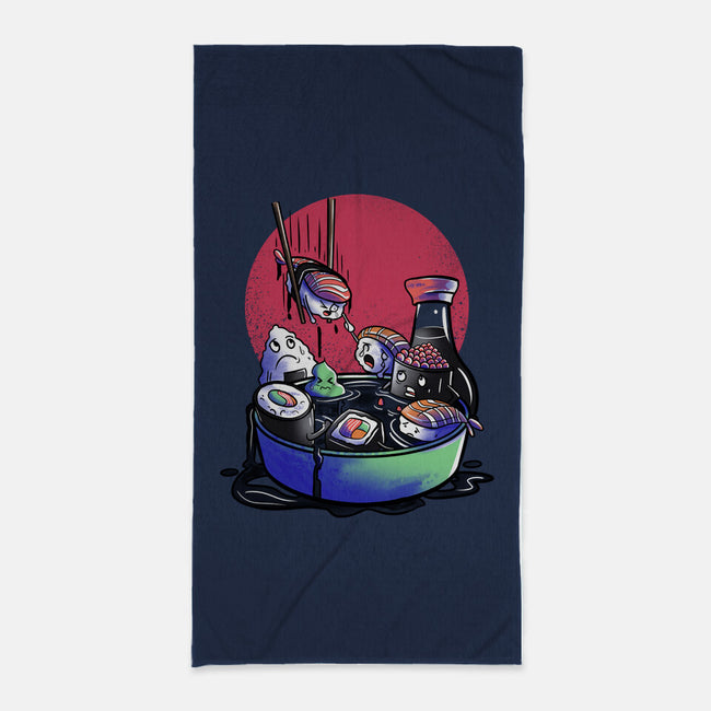 The Kidnapping Of The Nigiri-none beach towel-fanfabio