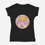 Pastel Moon-womens v-neck tee-fanfreak1