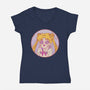 Pastel Moon-womens v-neck tee-fanfreak1