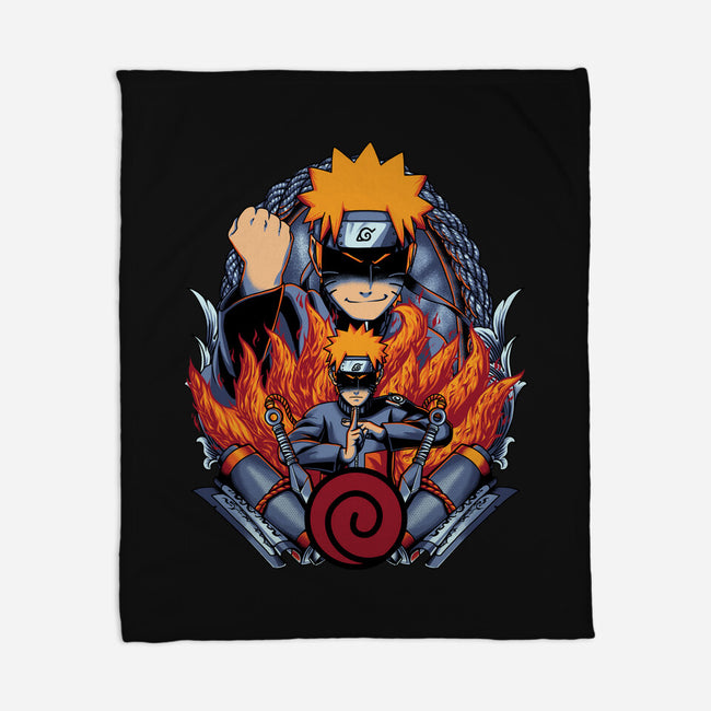 The Nine Tailed Ninja-none fleece blanket-Badbone Collections