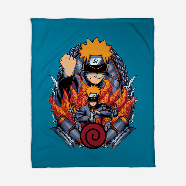 The Nine Tailed Ninja-none fleece blanket-Badbone Collections