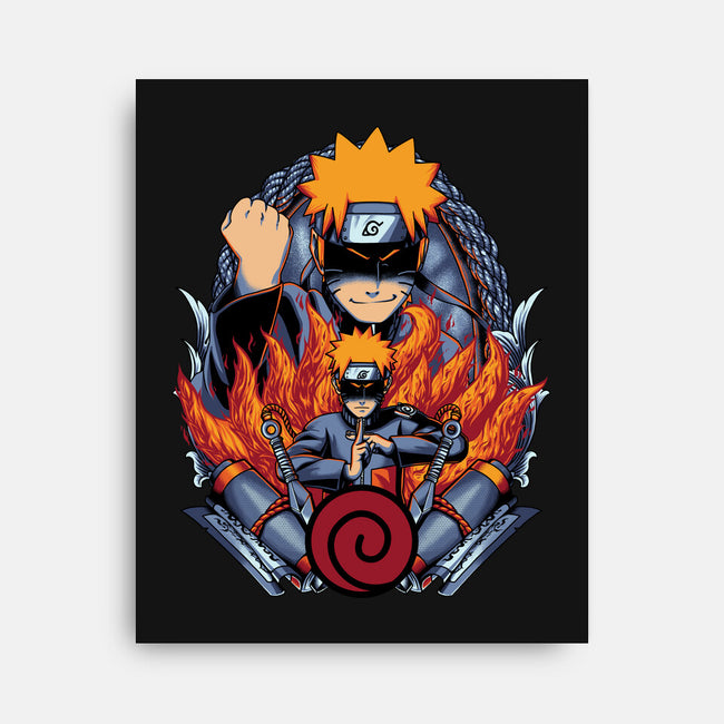 The Nine Tailed Ninja-none stretched canvas-Badbone Collections