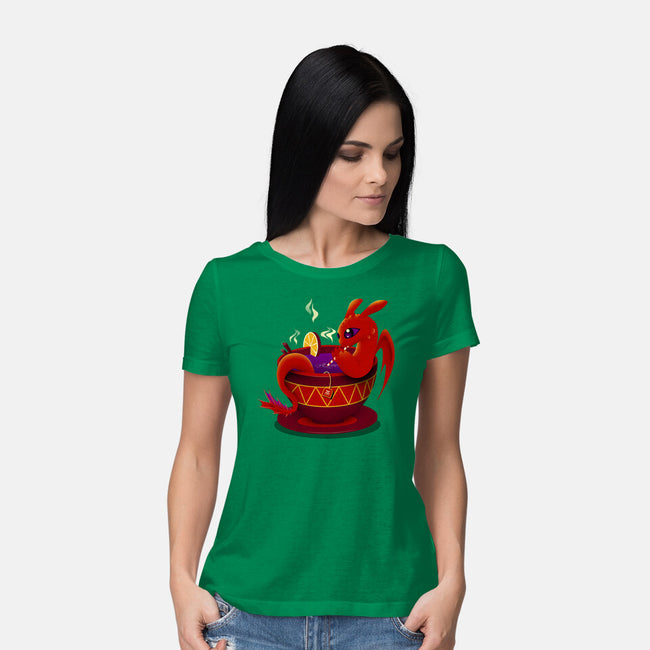 Tea Cup Dragon-womens basic tee-erion_designs