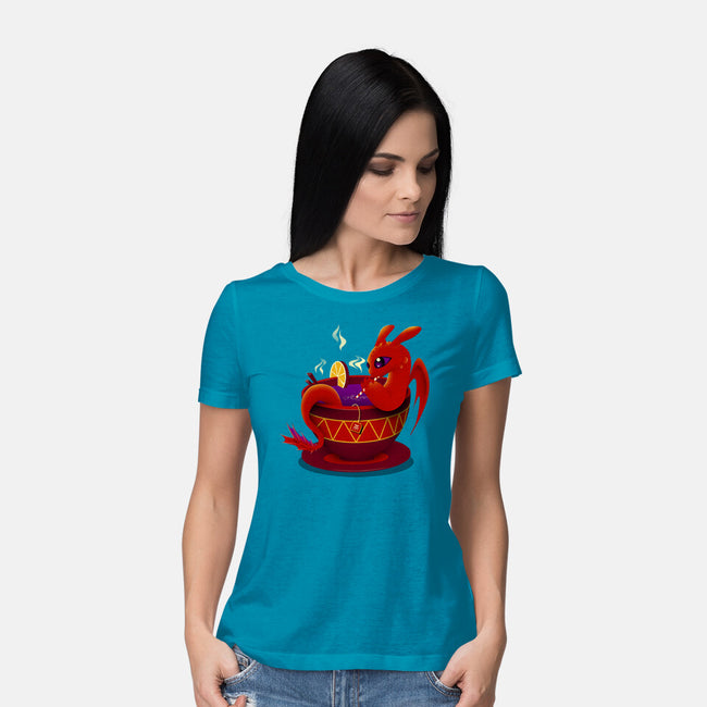 Tea Cup Dragon-womens basic tee-erion_designs