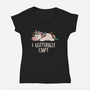 Glitterally Can't-womens v-neck tee-eduely