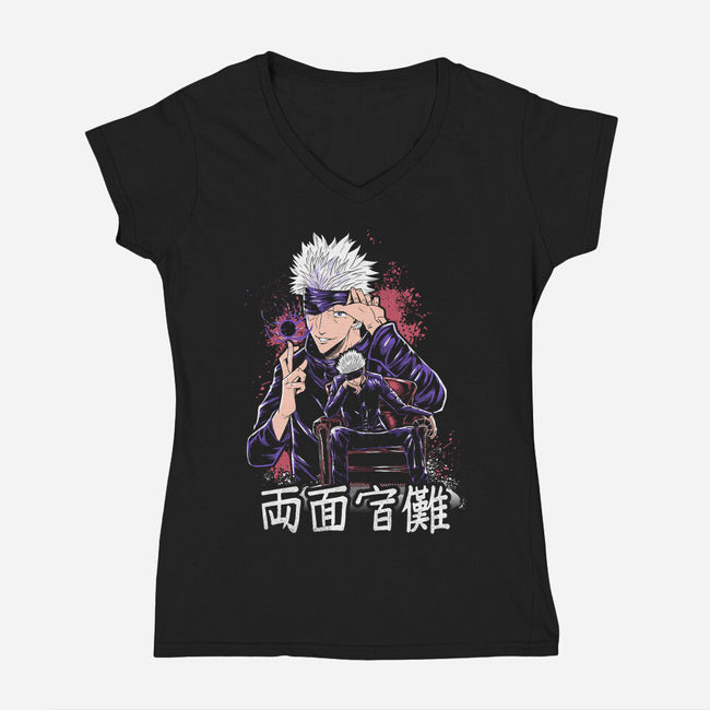 The Secret Of Satoru Gojo-womens v-neck tee-Knegosfield