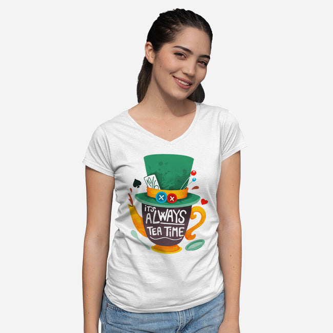 Always Tea Time-womens v-neck tee-Vallina84