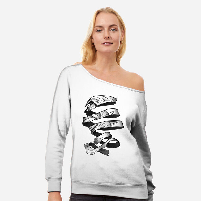 Unravelling Moon-womens off shoulder sweatshirt-drbutler