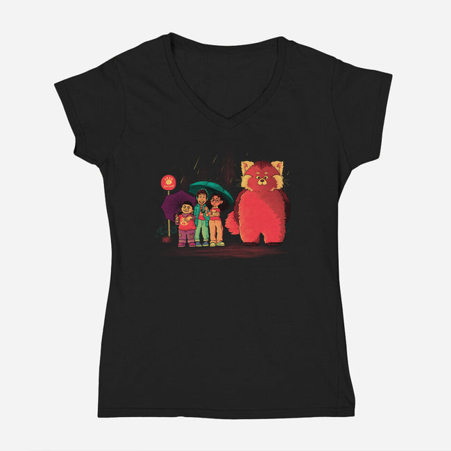 My Neighbor Panda-womens v-neck tee-teesgeex