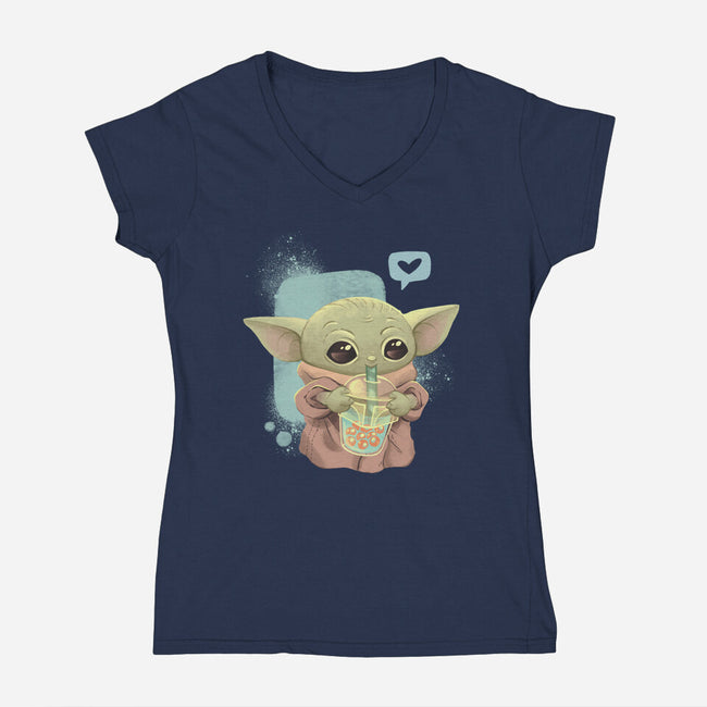 I Love Boba Tea-womens v-neck tee-ricolaa