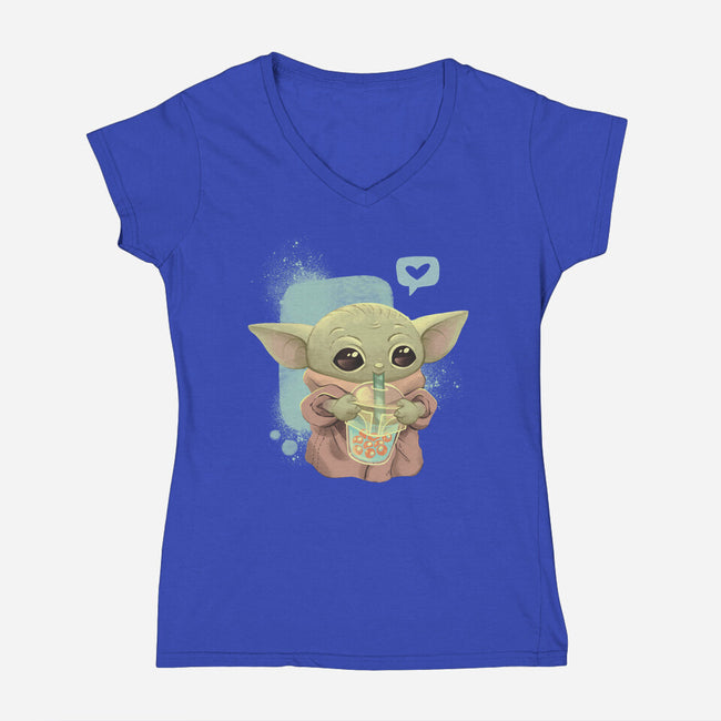 I Love Boba Tea-womens v-neck tee-ricolaa