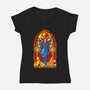 Stained Glass Sorcerer-womens v-neck tee-daobiwan