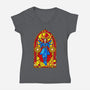 Stained Glass Sorcerer-womens v-neck tee-daobiwan