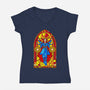 Stained Glass Sorcerer-womens v-neck tee-daobiwan