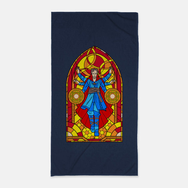 Stained Glass Sorcerer-none beach towel-daobiwan