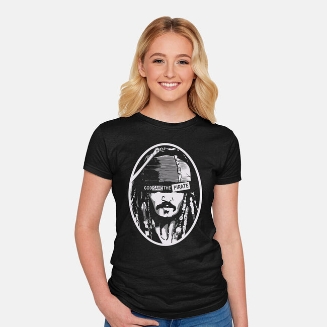 God Save The Pirate-womens fitted tee-Claudia