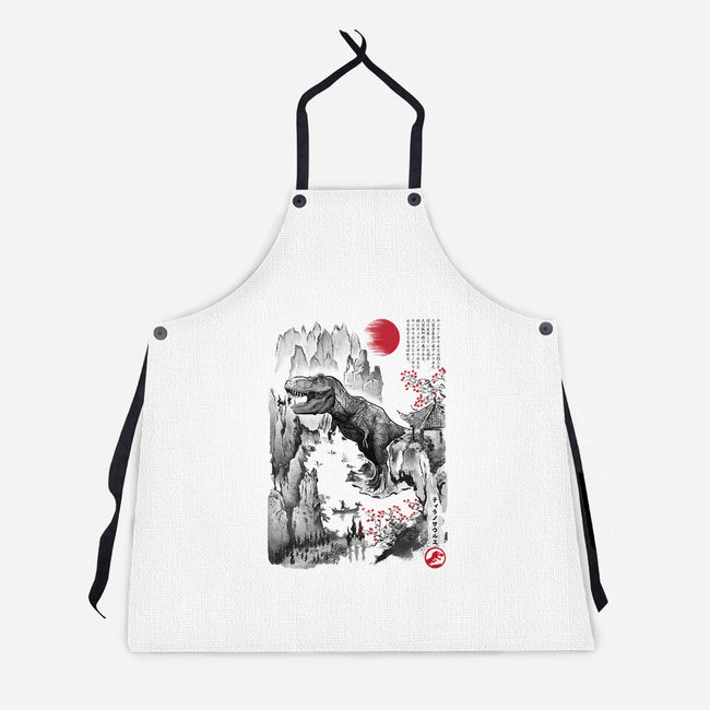 T-Rex In Japan-unisex kitchen apron-DrMonekers