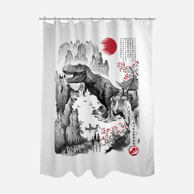 T-Rex In Japan-none polyester shower curtain-DrMonekers