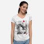 T-Rex In Japan-womens v-neck tee-DrMonekers