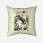 T-Rex In Japan-none removable cover throw pillow-DrMonekers