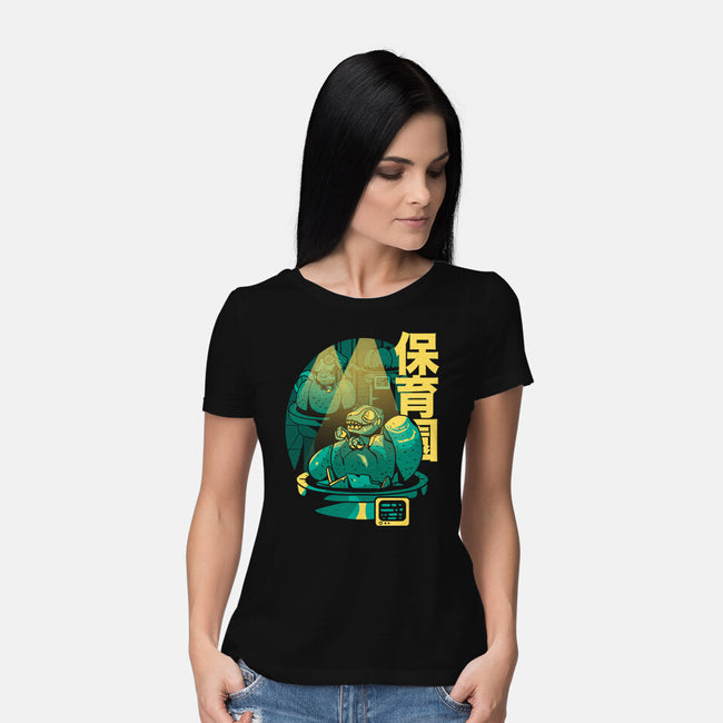 Velociraptor Nursery-womens basic tee-Sketchdemao